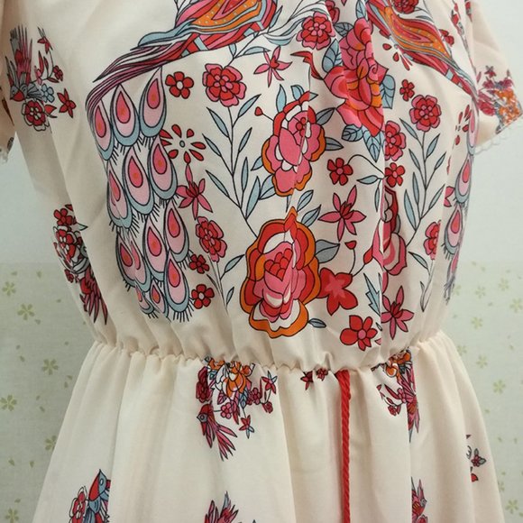 BOHO Off Shoulder Floral Print Maxi Gypsy Dress - Picture 7 of 10